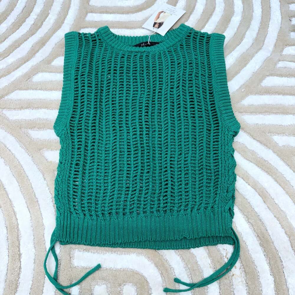 DELUC 9380D Lipari Knit Vest Green S